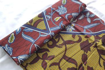 BROWN ORCHID Afrikanischer Wax Print Stoff